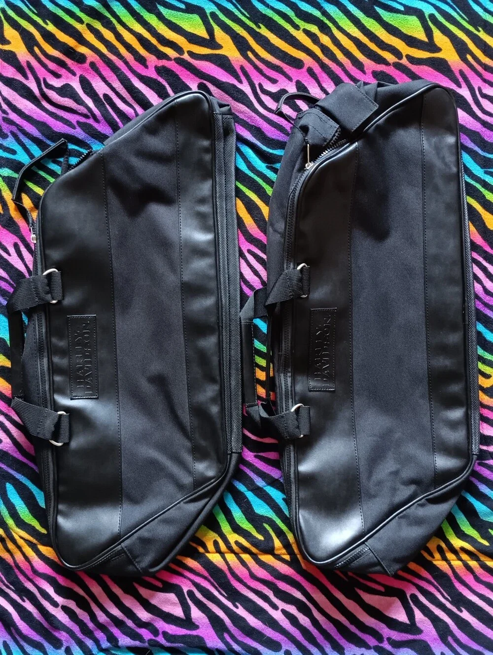 🖤🧡 Harley Davidson Touring Saddlebag Liners Leather Canvas OEM Biker Luggage